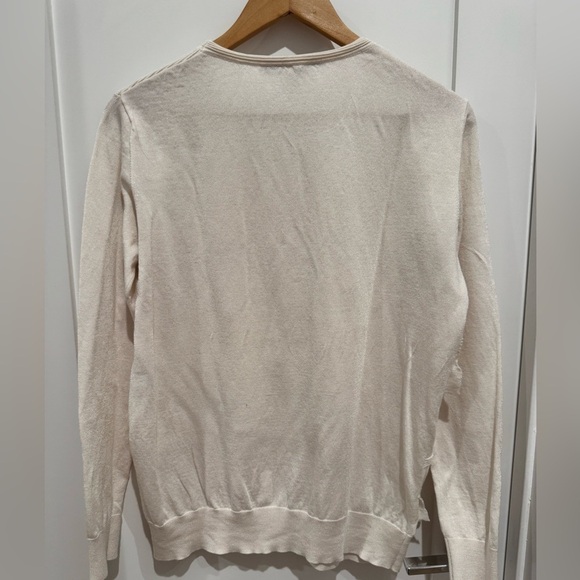 Diane von Furstenberg Benni Ruffled Merino Ivory Pullover Sweater L - Picture 7 of 9